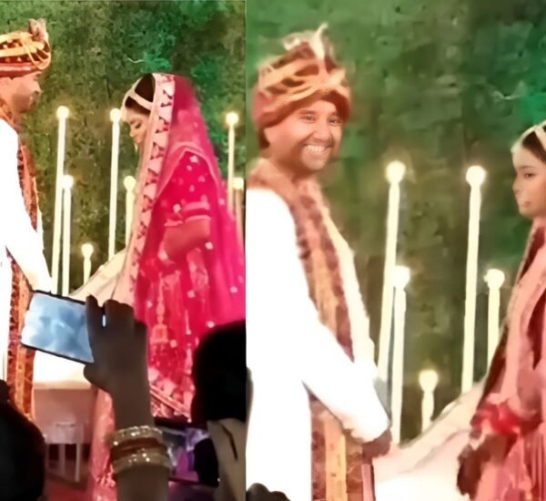 This video went viral where the groom's friends added fun by chanting humorous slogans during the varmala ceremony